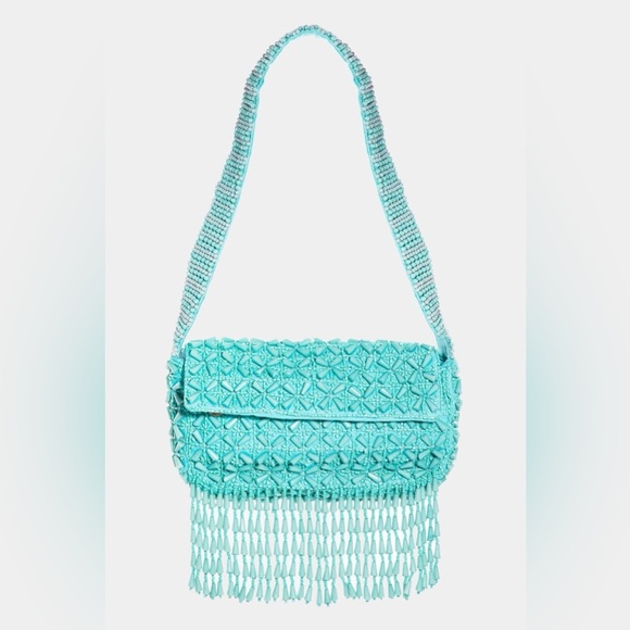 Fame Accessories Handbags - Fame Beaded Fringe Rectangle Shoulder Bag 10070032338